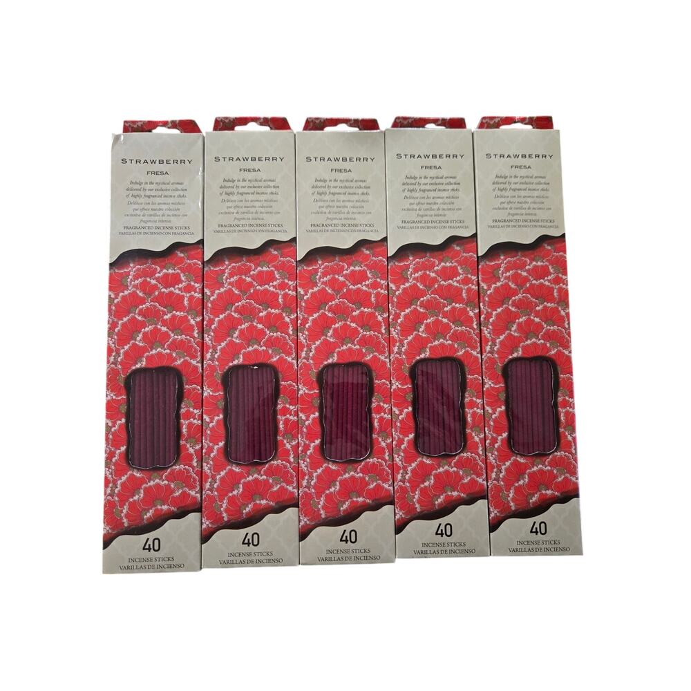 Strawberry Incense Sticks – Pack of 5 Boxes (200 Sticks Total)
